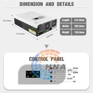 Jual Techfine Inverter Hybrid Trafo Low Frequency 3KVA With MPPT 60A