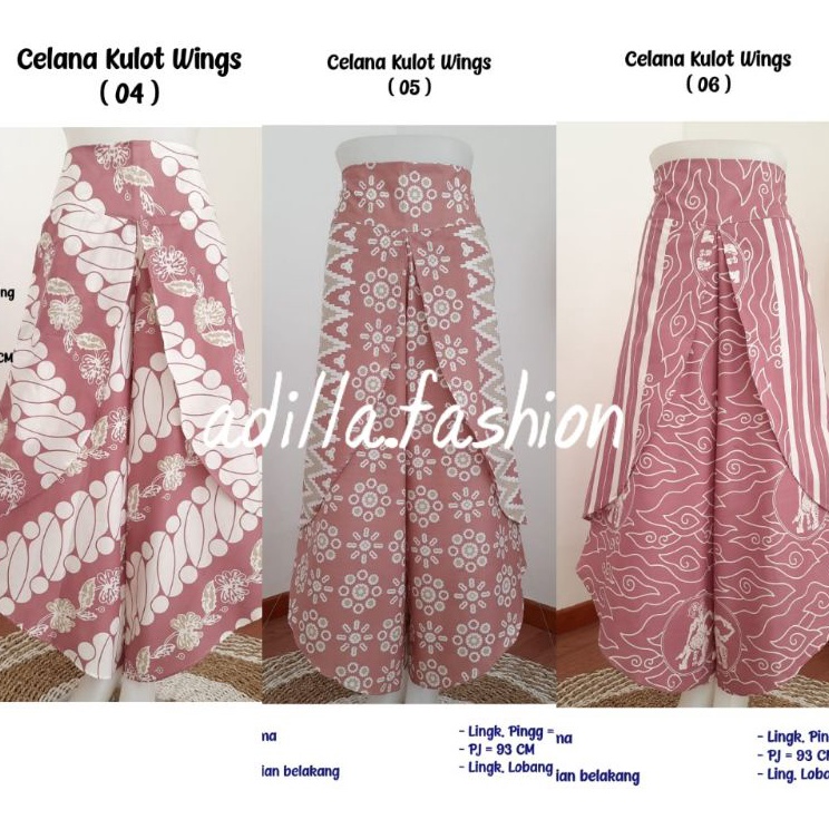 Jual Diskon Terunik Celana Kulot Layer Rok Batik Tumpuk Sayap Layer