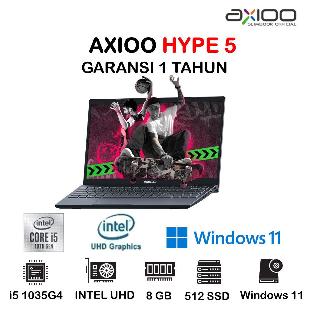 Jual Laptop AXIOO MYBOOK HYPE5 CORE I5 8GB 512SSD 14 Inc Slevcase