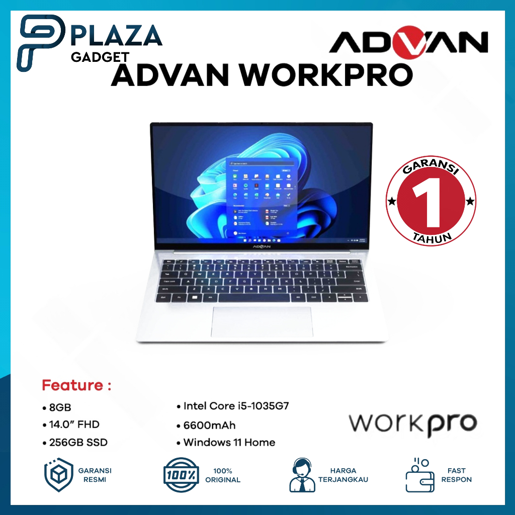 Jual Laptop Advan Notebook Workpro Intel I G Fhd Ips Gb