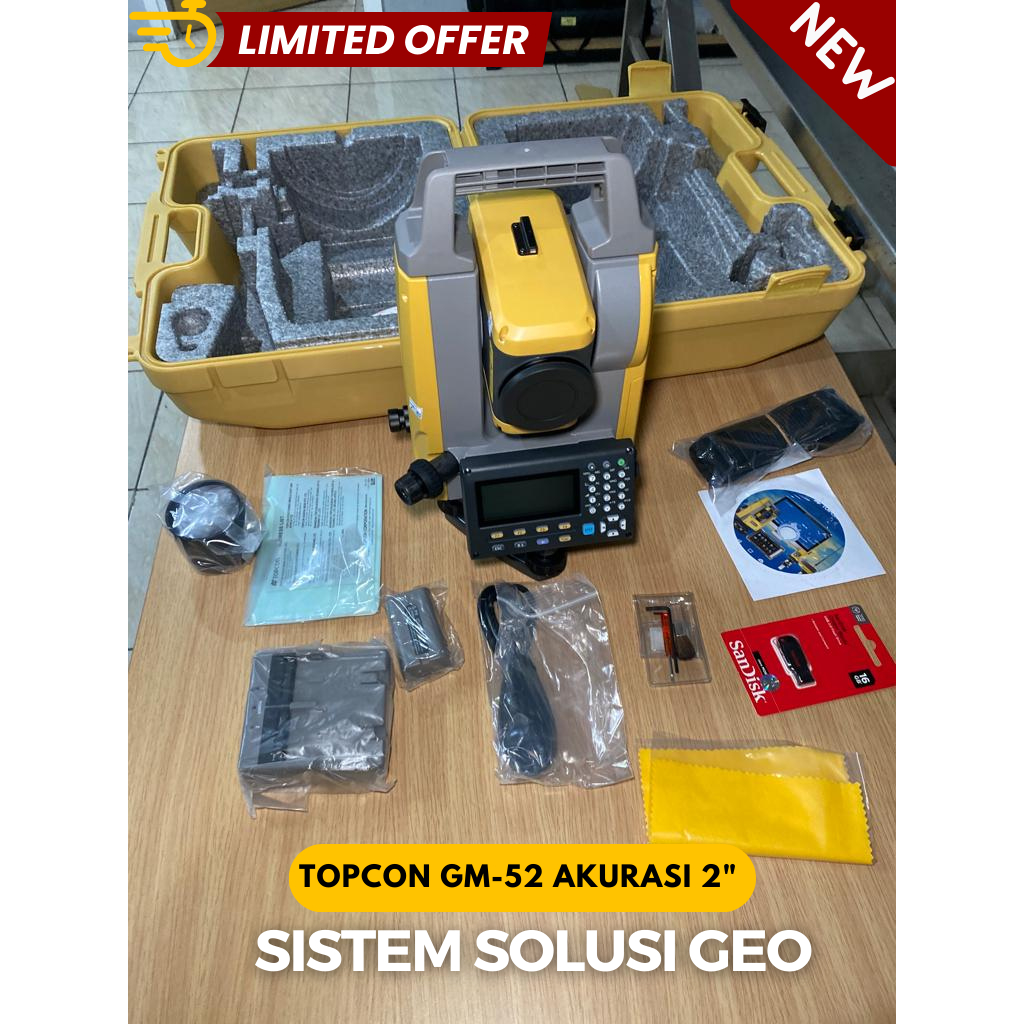 Jual Total Station TOPCON GM 52 GM52 GM 52 2 Detik 2 Display Paket