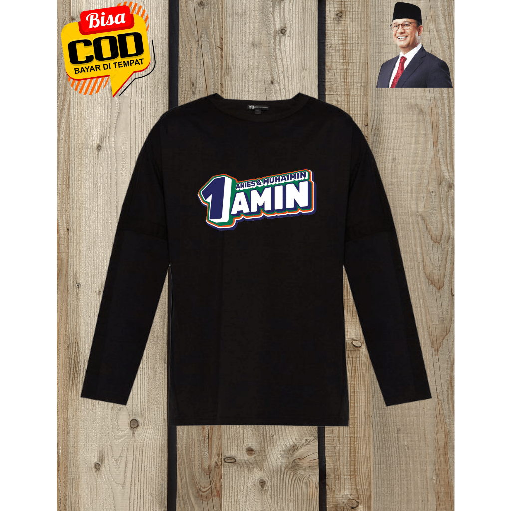 Jual 1Amin Lengan Panjang Sultankaos89 Baju Unisex 1Amin Anies