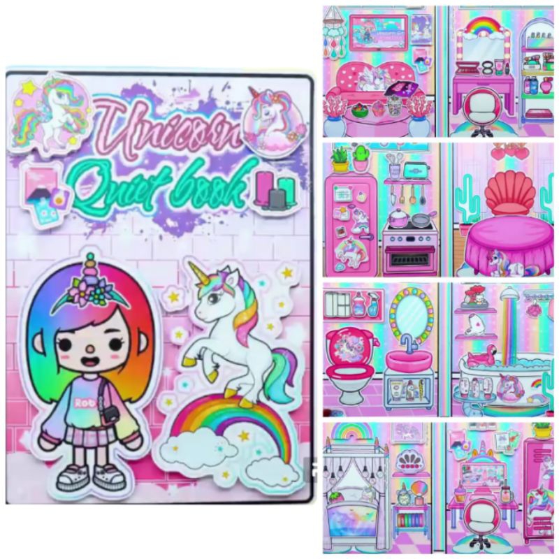 Jual PAKET MURAH UNICORN KUROMI TOCA BOCA ENID KUROMY PAPER DOLL