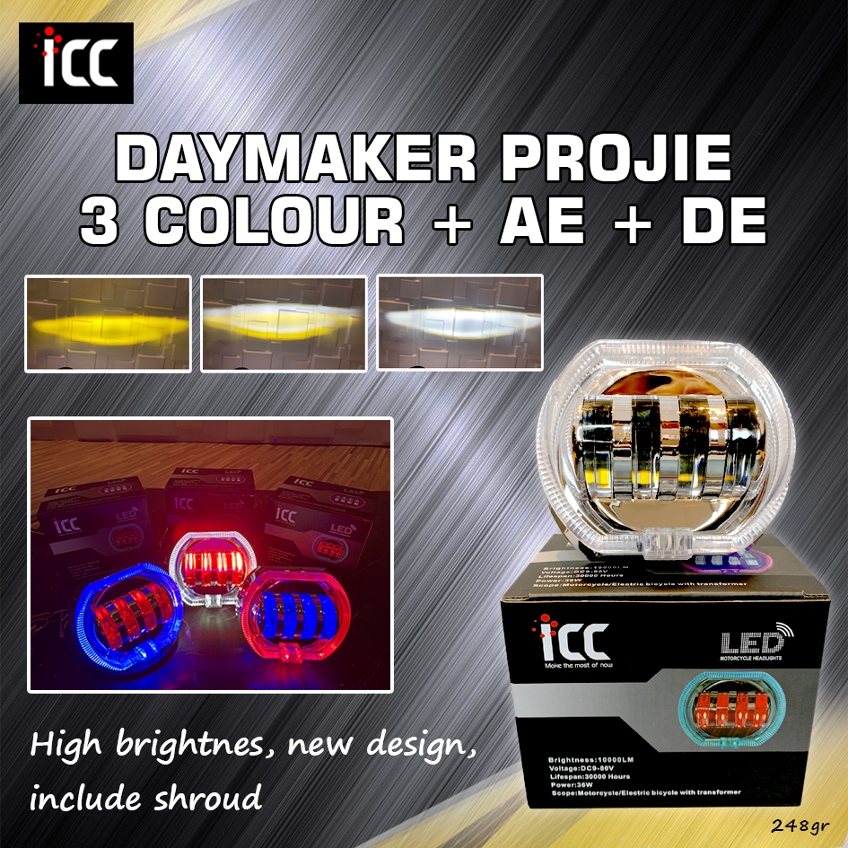 Jual Lampu Utama Led Projie Crystal Daymaker 4 Mata 8d Lensa Merk ICC