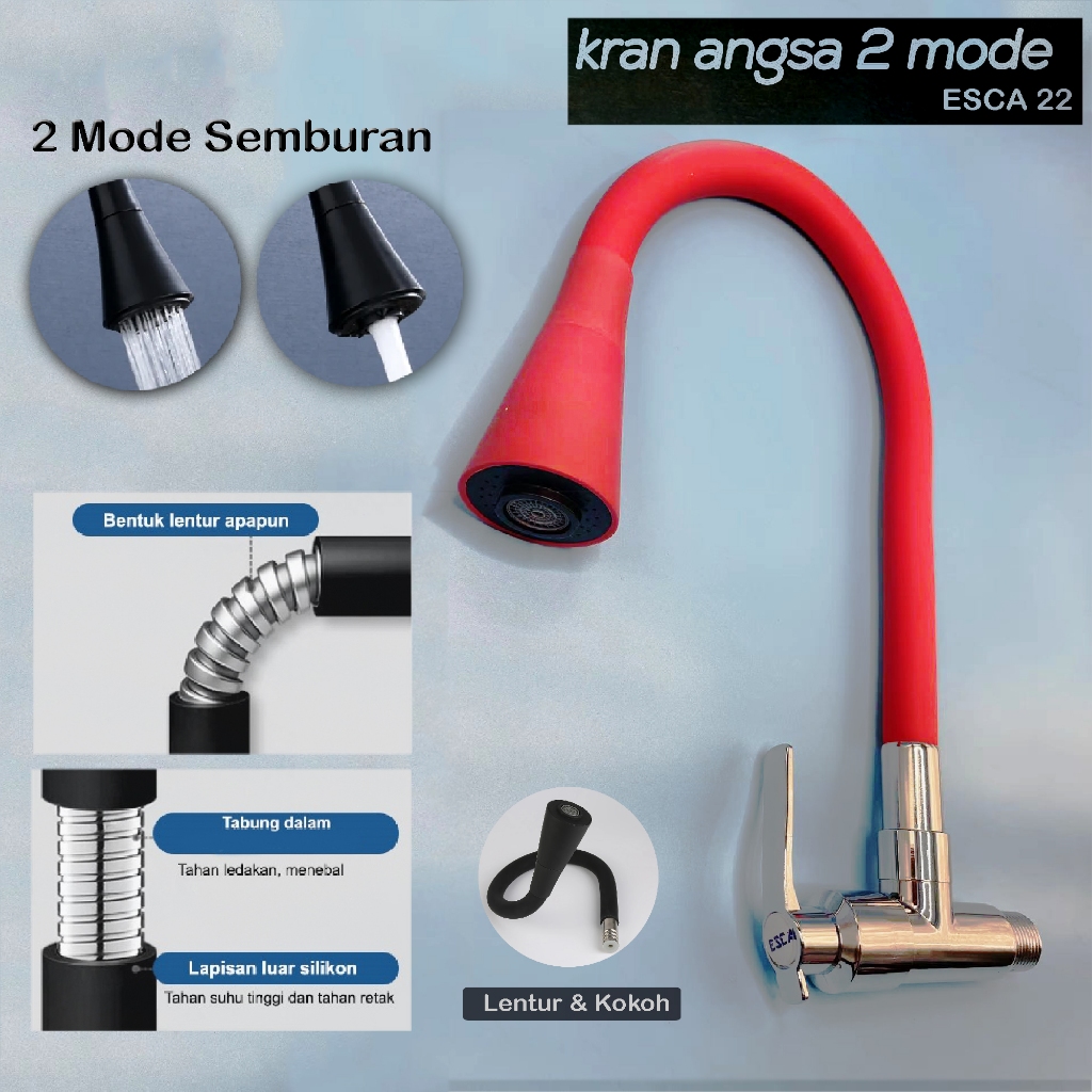 Jual Kim Kran Air Type Angsa Fleksibel Wastafel Tembok Sink Warna