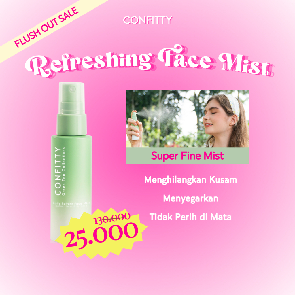 Jual Confitty Greentea Daily Refresh Face Mist Hidrasi Kulit Kering