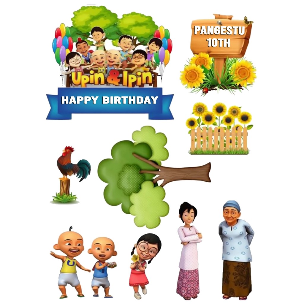 Jual Topper Kue Ipin Dan Upin Free Nama Dan Ucapan Toper Kue Ulang