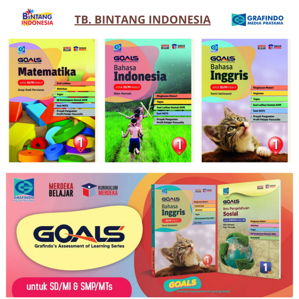 Jual GRAFINDO BUKU LATIHAN SOAL GOALS KELAS 1 SD MI KUR MERDEKA