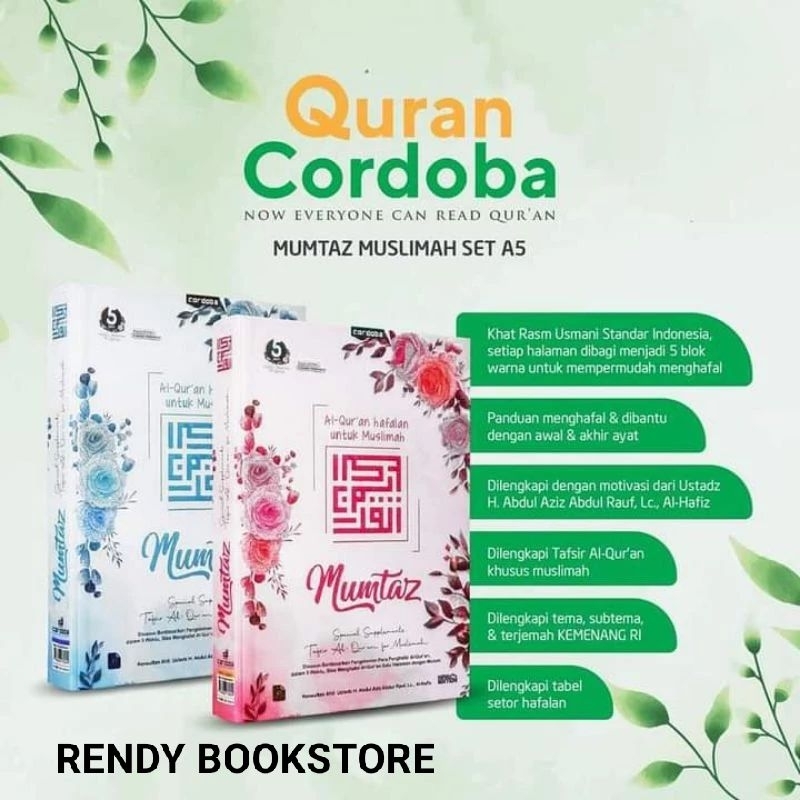 Jual Al Quran Hafalan Cordoba Muslimah Mumtaz Terjemah Tajwid Warna