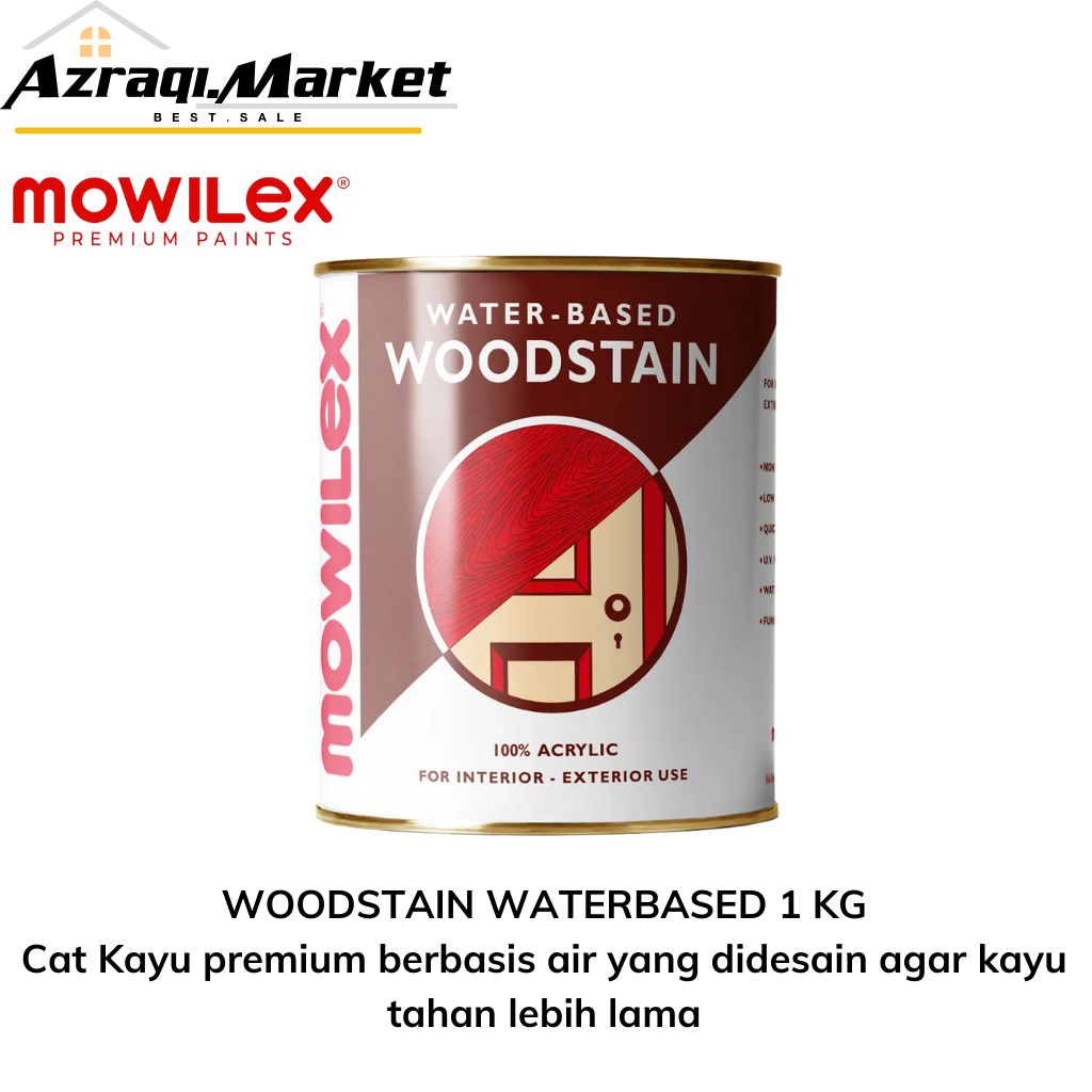 Jual MOWILEX WOODSTAIN WATERBASED 1 KG PLITUR CAT KAYU Shopee