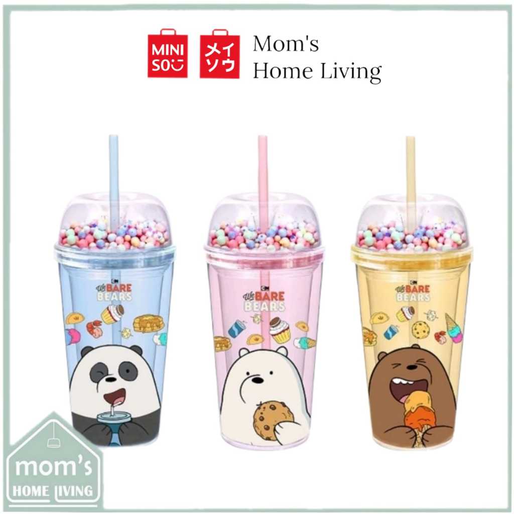 Jual MINISO Botol Minum Tumbler We Bare Bears 420mL Sedotan Shopee