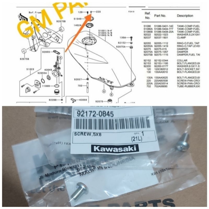 Jual Baut Tutup Tengki Tangki Ninja R Rr Original Shopee Indonesia