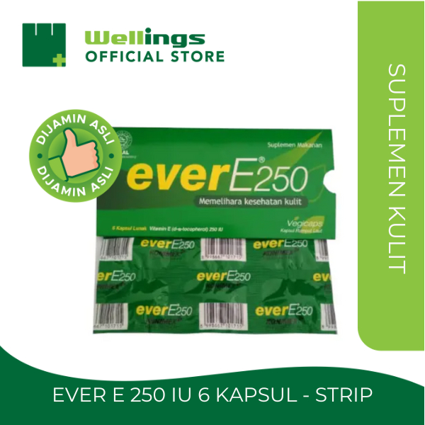 Jual EVER E 250IU 6 KAPSUL STRIP SUPLEMEN KULIT VITAMIN E