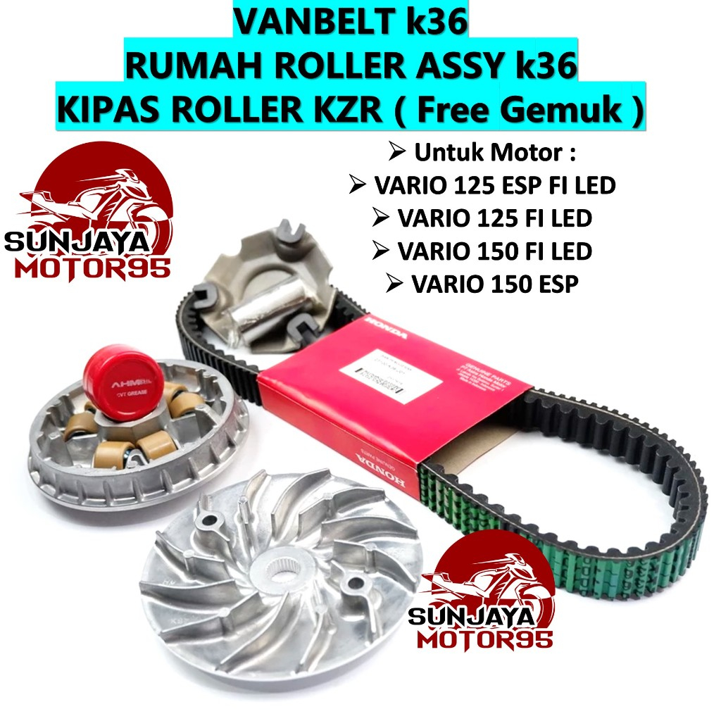 Jual Paket Rumah Roller SET Vanbelt Kipas Roller CVT Vario 150 LED