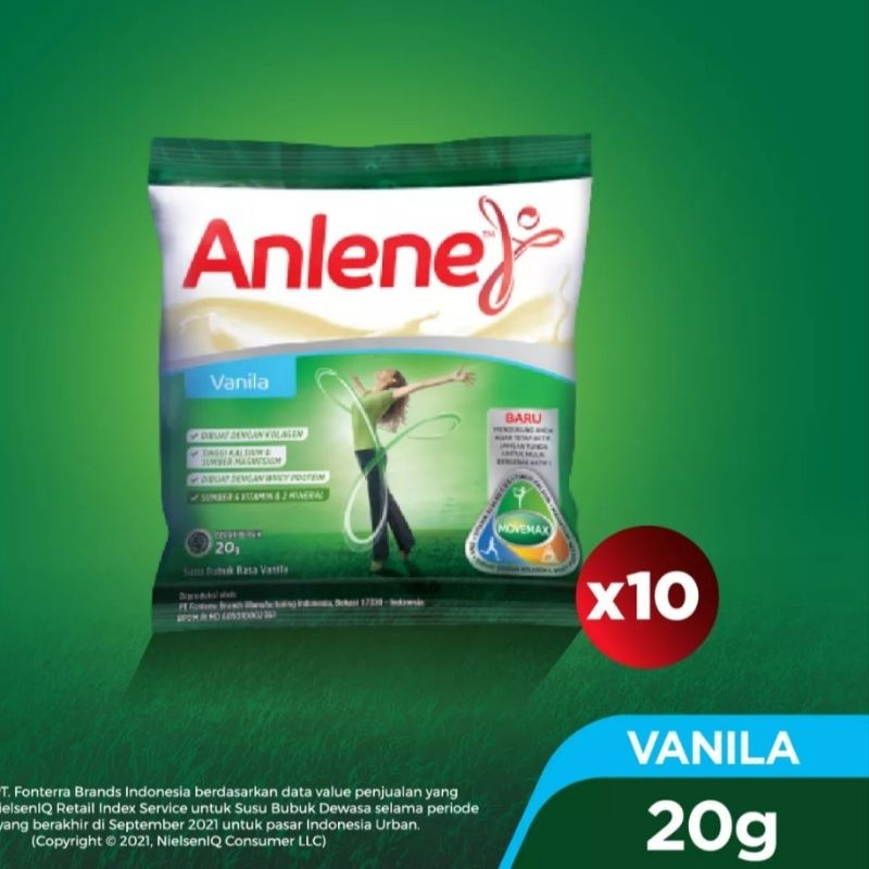 Jual Susu ANLENE Sachet Isi 10 X 25gr Vanilla Cokelat Shopee Indonesia