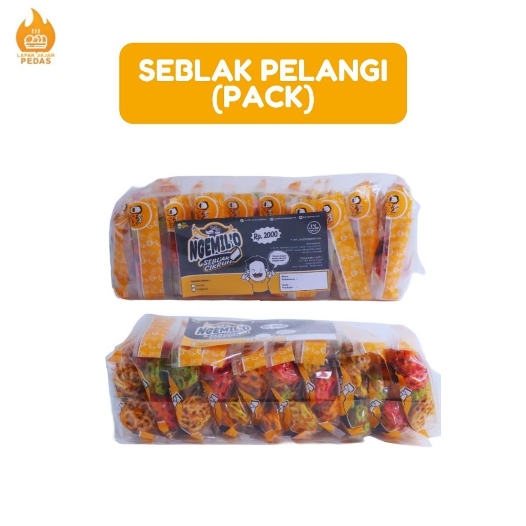 Jual Seblak Kering Kerupuk Sebring Pedas Daun Jeruk Varian Pelangi