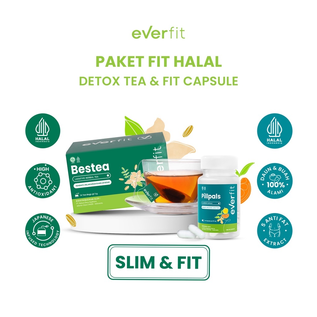 Jual Everfit Paket Slimming Halal Pillpals Slimming Capsule Dan