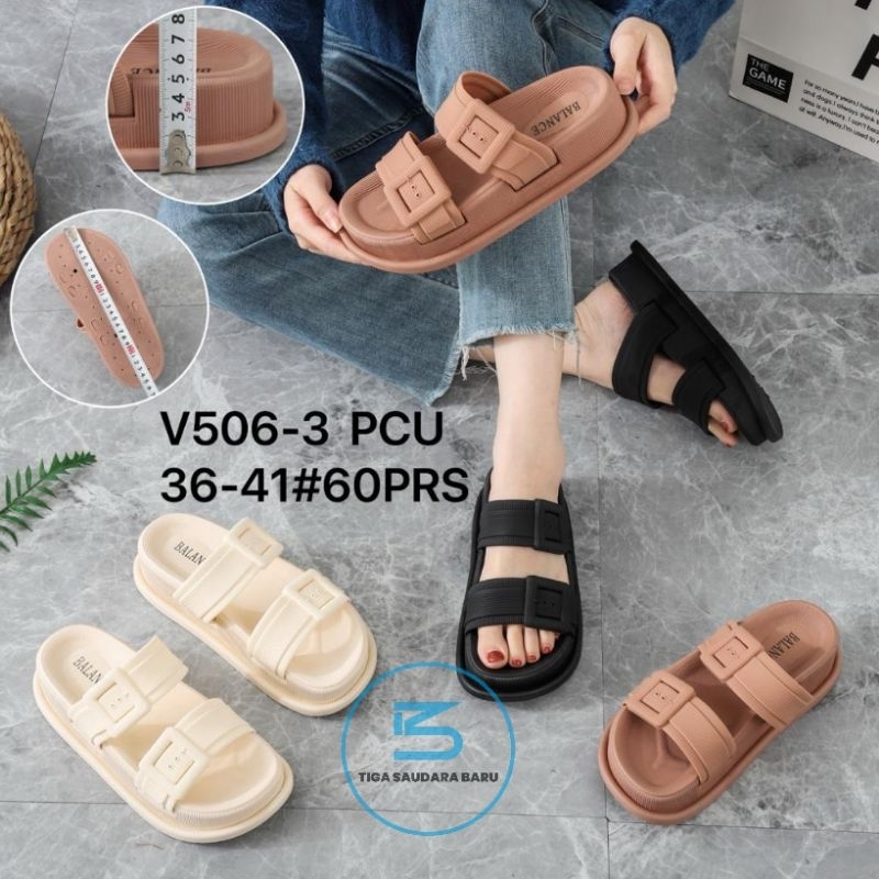 Jual Sandal BALANCE V506 B2 GESPER KOTAK Sandal Wedges Karet Wanita