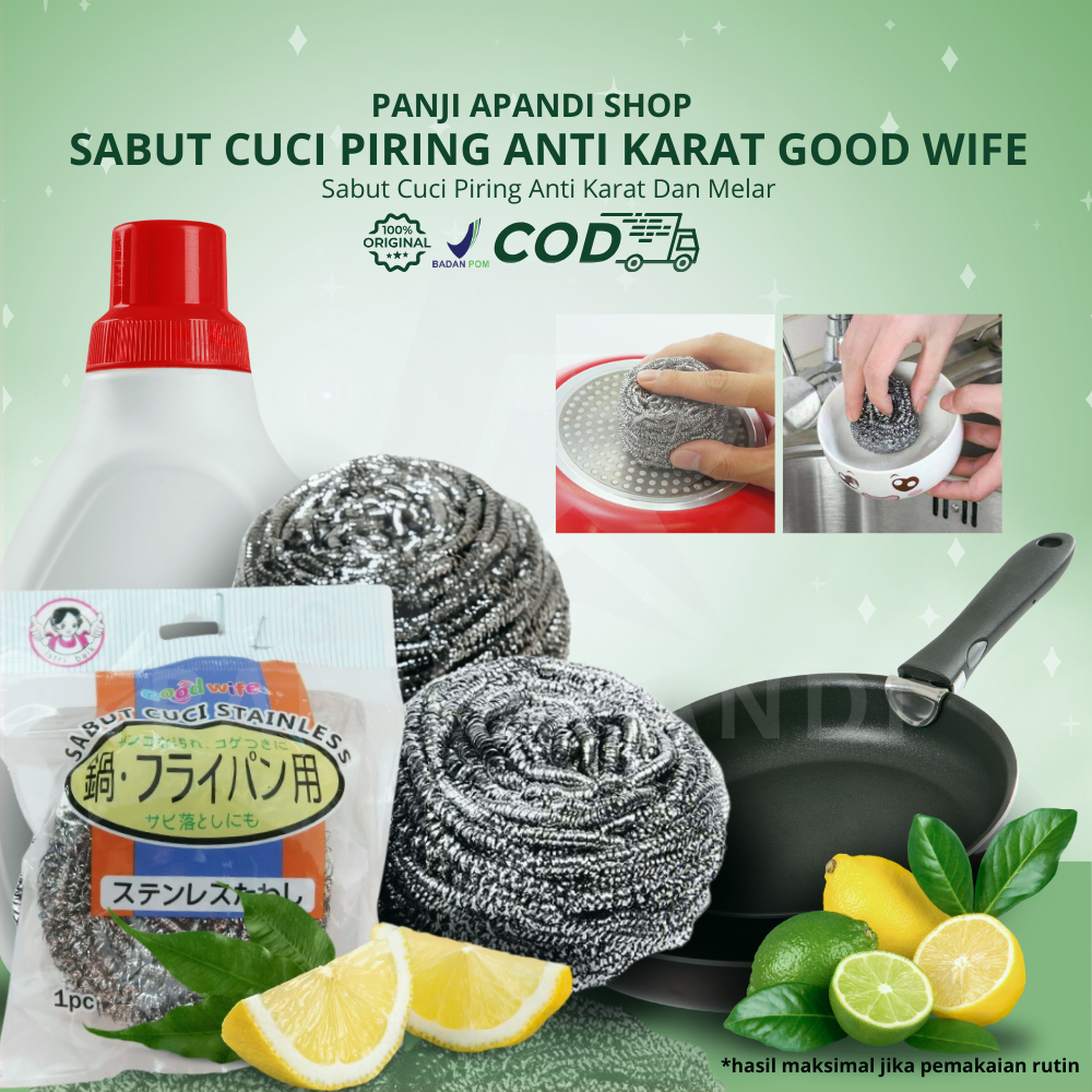 Jual Sabut Kawat Cuci Piring Besi Good Wife Stainless Steel Panji