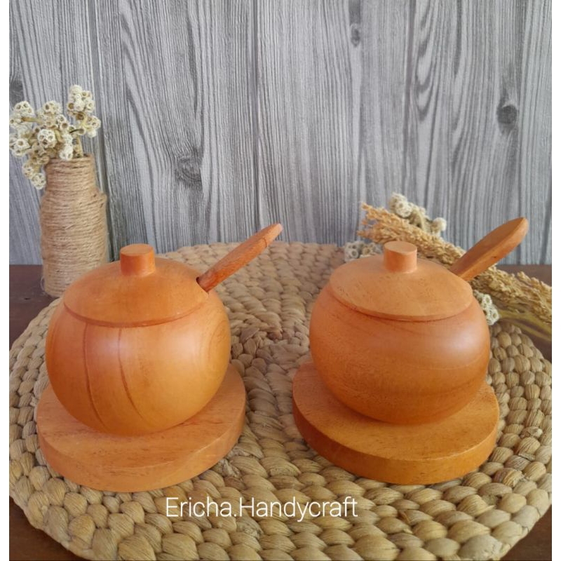 Jual Set Tempat Bumbu Kayu Mahoni Wadah Bumbu Tempat Bumbu Tempat Saos