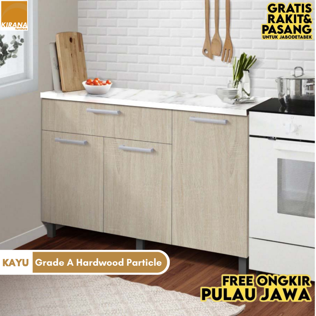 Jual KIRANA Denver Kitchen Set Kayu Lemari Dapur Kabinet Rak Dapur