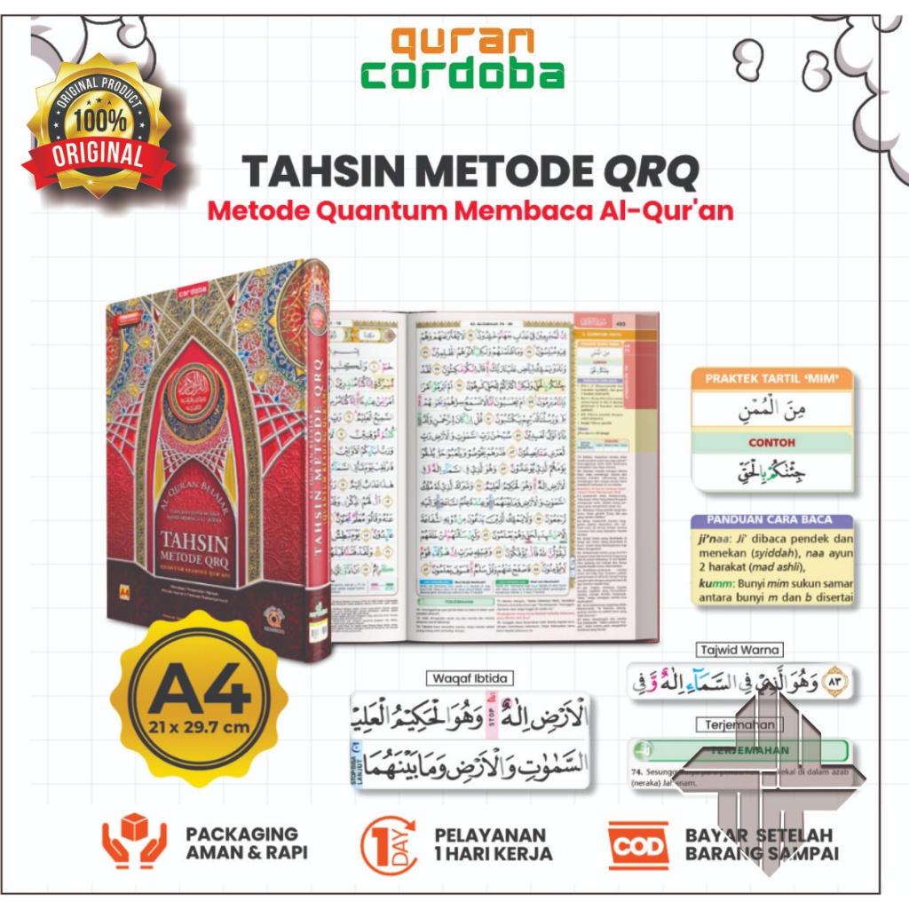 Jual Al Quran A4 Belajar Tahsin Super Mudah Metode QRQ Quantum Reading