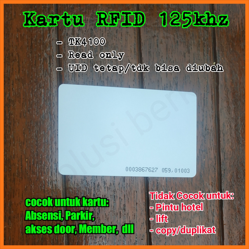 Jual MGSSB Kartu RFID 125 Khz Tipis RFID CARD 125Khz Proximity