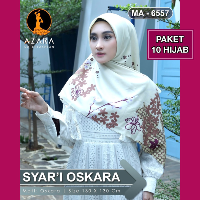 Jual Hijab Segi Empat Oskara Syari Motif Label Printing Lc Laser Cut