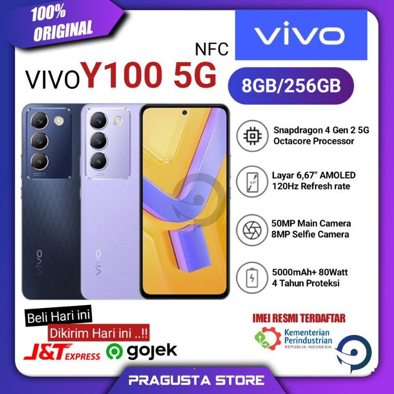 Jual Vivo Y100 5G 8 256 GB Garansi Resmi 1 Tahun SUPPORT NFC