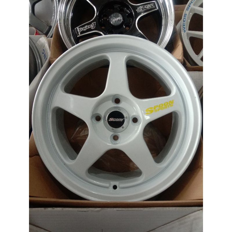 Jual Velg Mobil SPOON REGAMASTER WHITE GLOSSY Ring 15 4x100 Cocok Agya