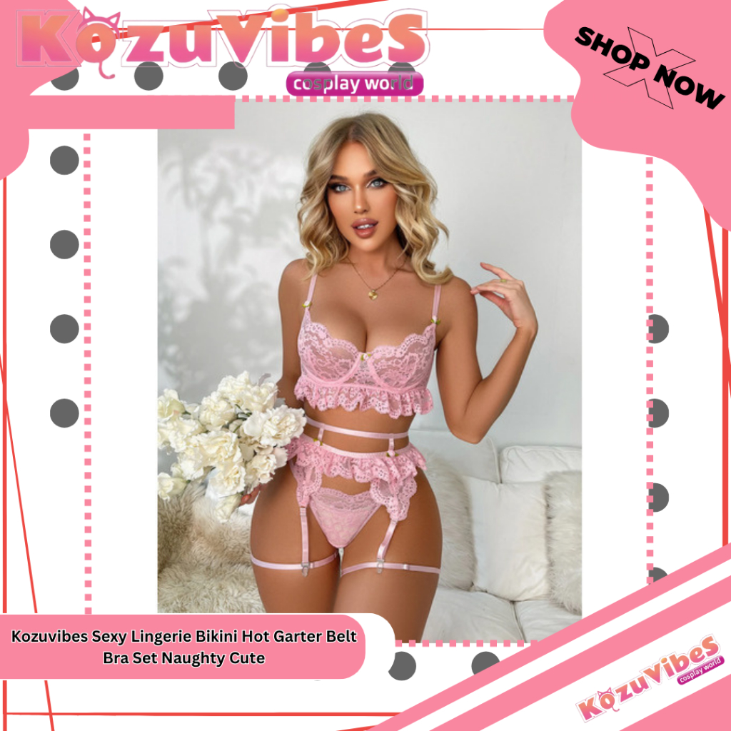 Jual Kozuvibes Sexy Lingerie Bikini Hot Garter Belt Bra Set Pakaian