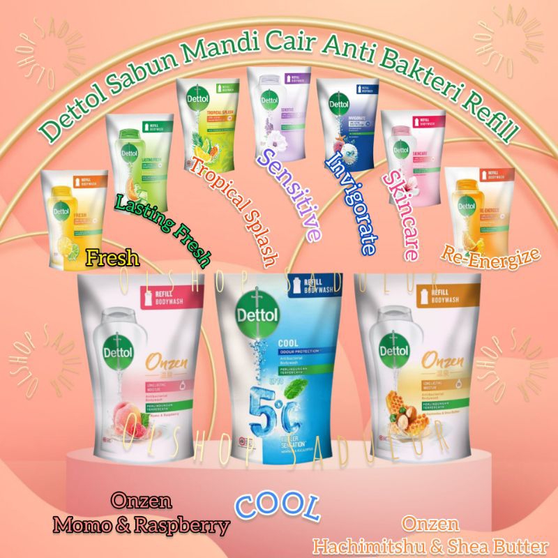 Jual Dettol Sabun Mandi Cair Anti Bakteri 410gr Refill Shopee