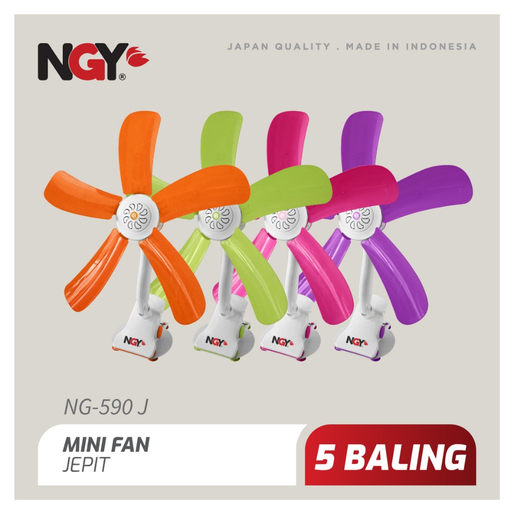 Jual NAGOYA NG 590J Portable Mini Fan 5 Blades Kipas Angin Jepit 5