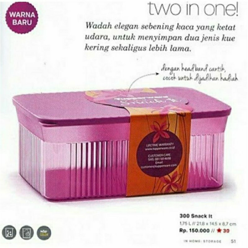 Jual Toples Snack It Tupperware Ungu Mewah Shopee Indonesia