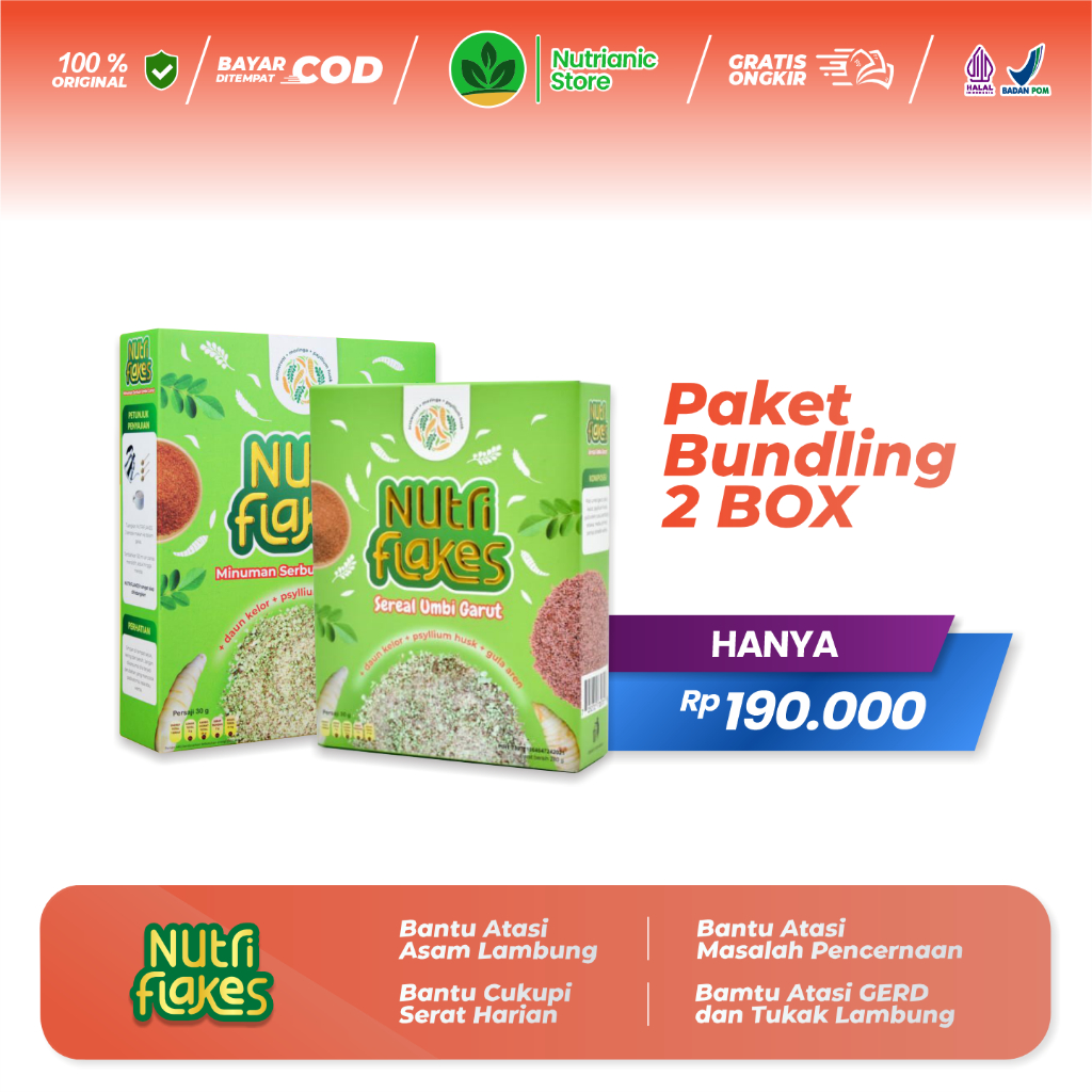 Jual Nutriflakes Paket Sehat 2 Box Original Kolestrol Hilang Dengan