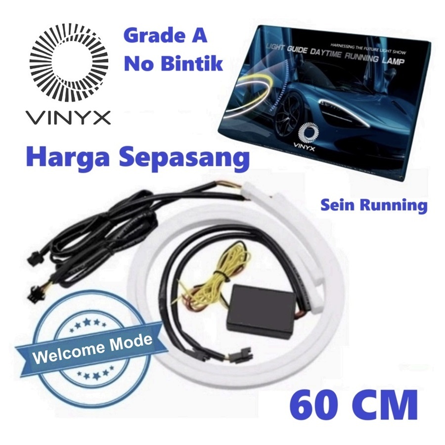 Jual Lampu LED DRL Alis Flexible 60 Cm Welcome Motor Mobil Vinyx 60cm