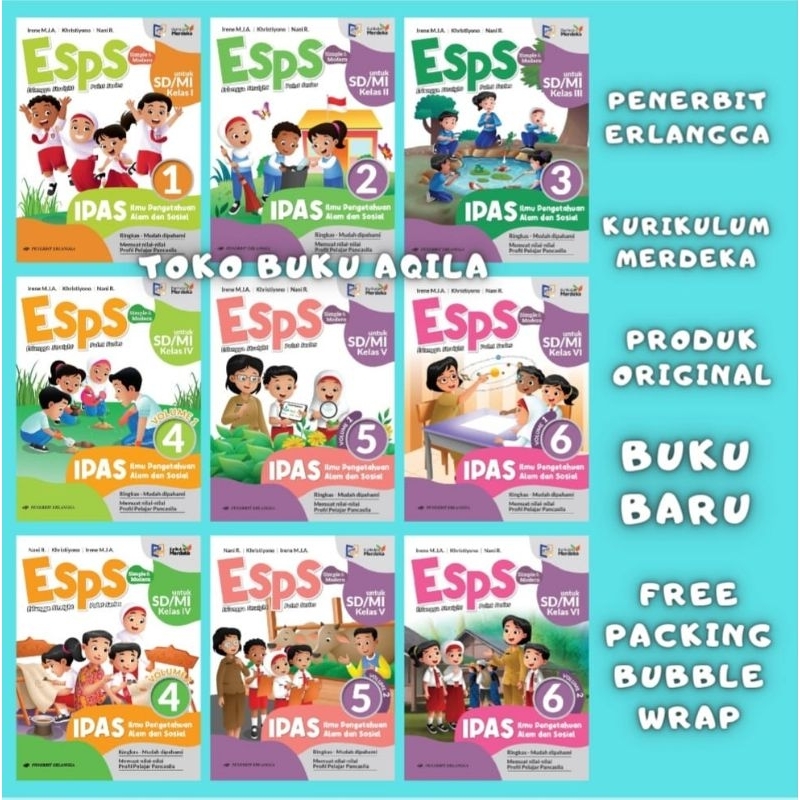 Jual Buku Esps IPAS Kelas 1 2 3 4 5 6 SD Kurikulum Merdeka Erlangga