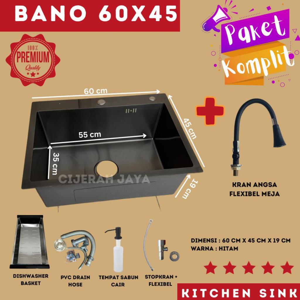 Jual Paket Kitchen Sink Bano Stainless Sus Black Hitam Bak Cuci