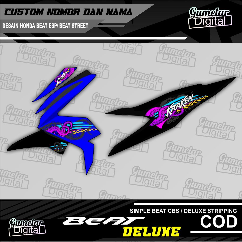 Jual STRIPPING SIMPEL HONDA BEAT DELUXE BEAT STREET KRAKEN RACING DISEL