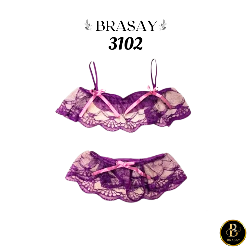 Jual Brasay Lingerie Set Bra Celana Dalam Wanita Renda Transparan 3158