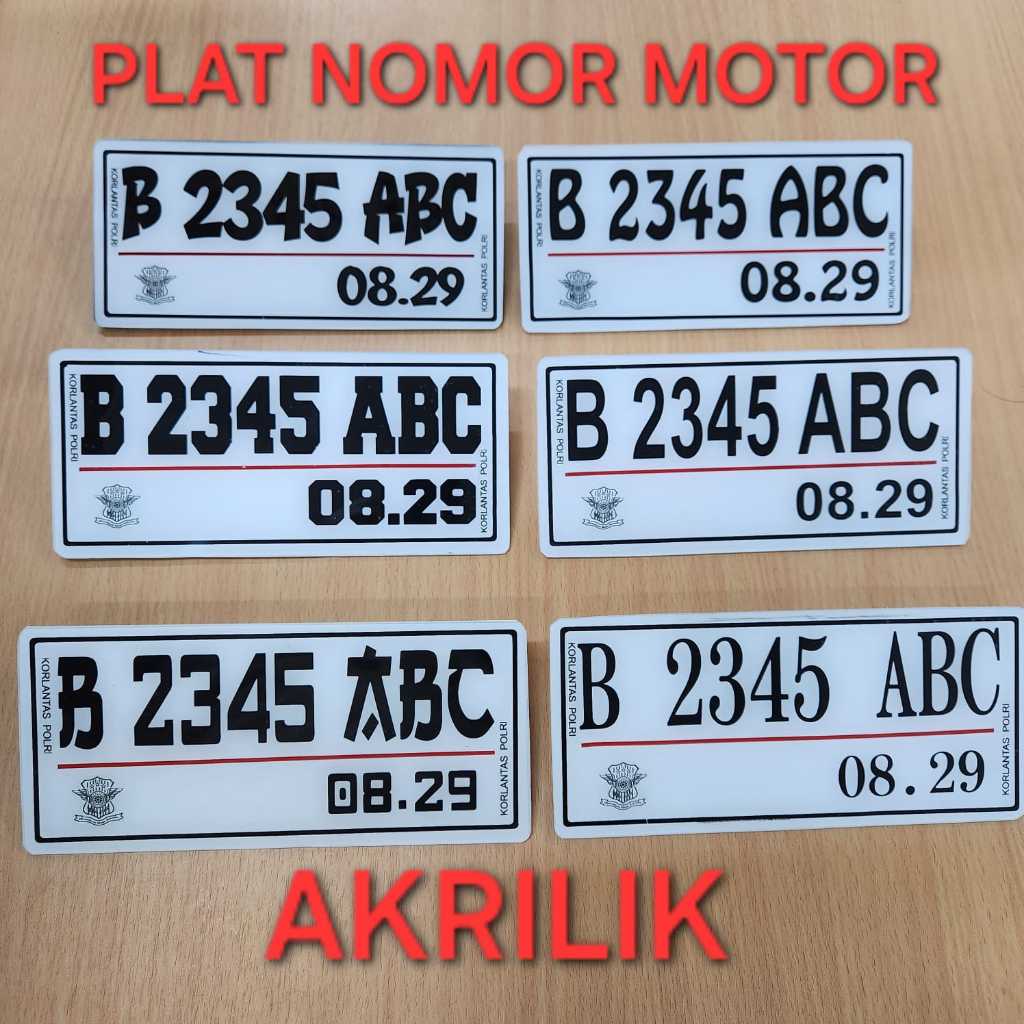 Jual Plat Nomor Motor Mika Akrilik Plat Costum Plat Nomor Motor Variasi