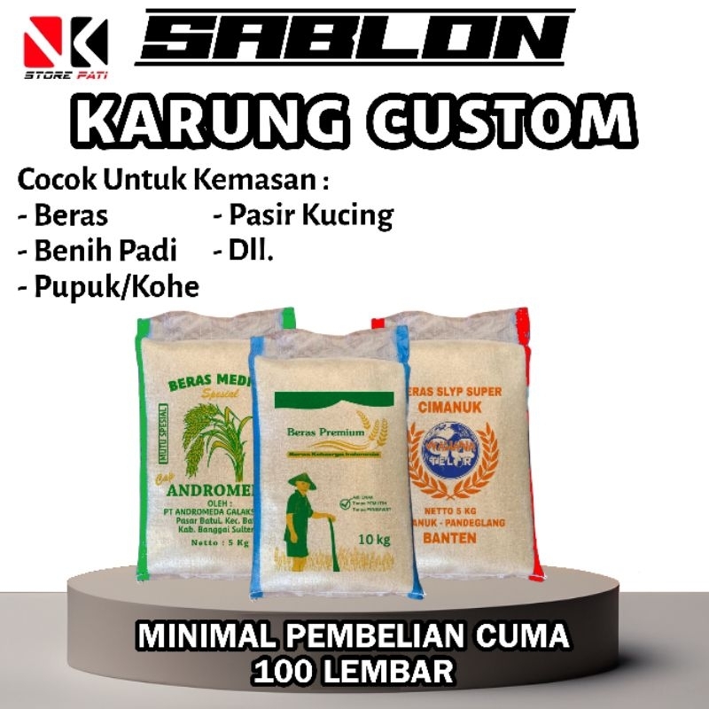 Jual Karung Sablon Custom Gratis Desain 20 Kg 25 Kg Dan 30 Kg Karung