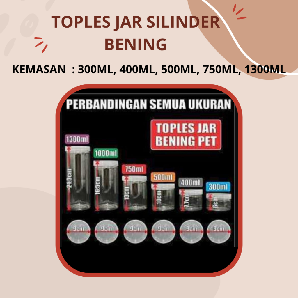 Jual Toples Jar Silinder Ml Ml Ml Ml Ml Shopee