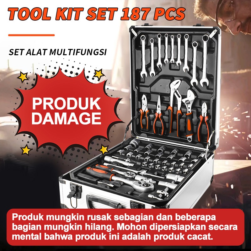 Jual ISKU Toolkit Set 82 187 PCS Kunci Shock Set Tool Box Perkakas