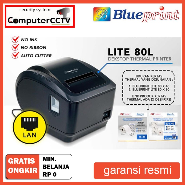 Jual Printer Kasir Thermal BLUEPRINT BP Lite 80L USB RJ11 LAN LITE 80L