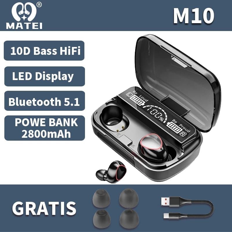 Jual Headset Bluetooth M19 TWS Wireless Earphones Bluetooth 5 1 In Ear