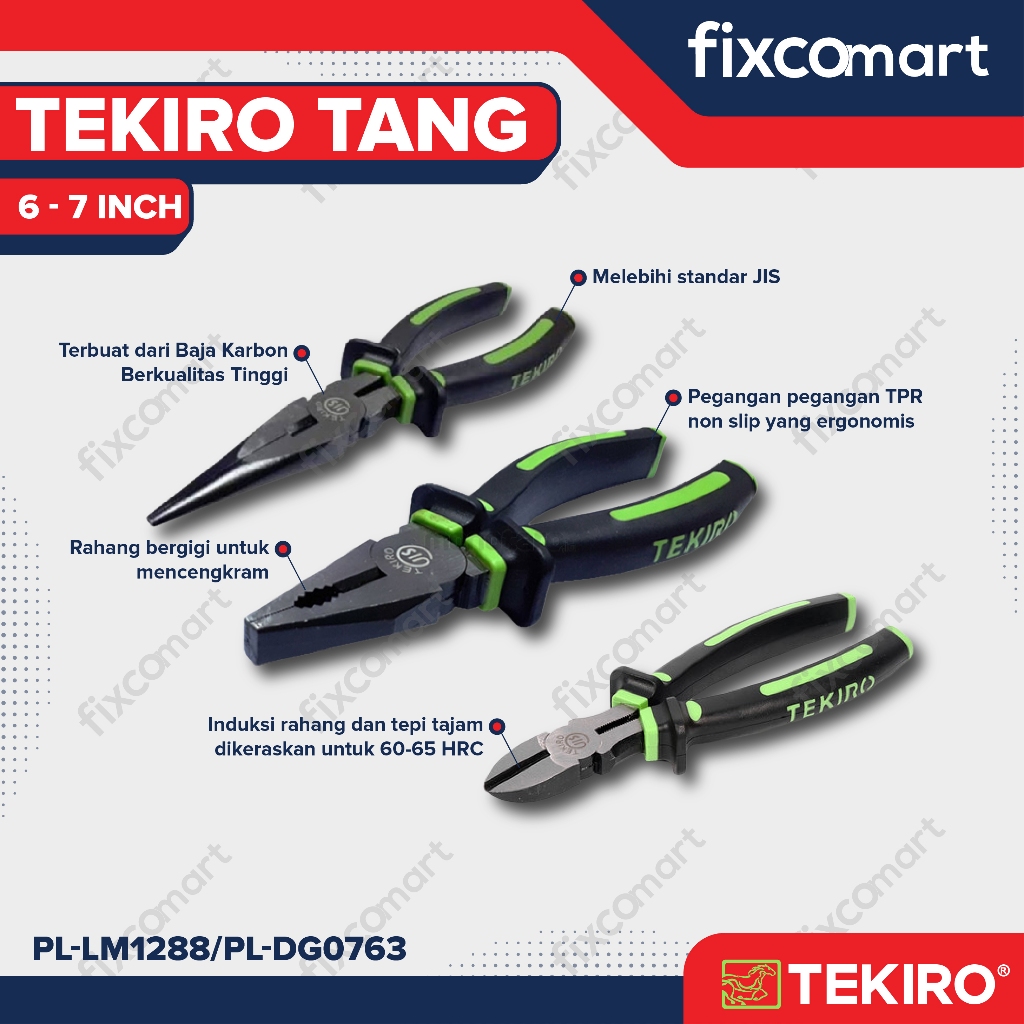 Jual TEKIRO TANG KOMBINASI LANCIP POTONG LINESMAN LONG NOSE