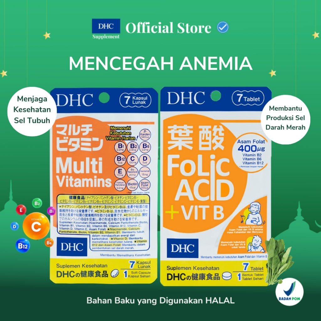 Jual Paket Bundling Dhc Multi Vitamins Dan Dhc Folic Acid Vit B