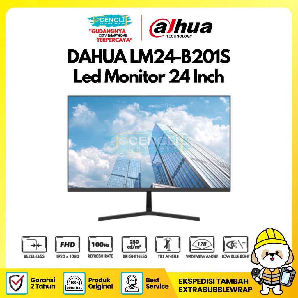 Jual Monitor Dahua 24 Inch DHI LM24 B201S FHD HDMI IPS 100Hz Garansi