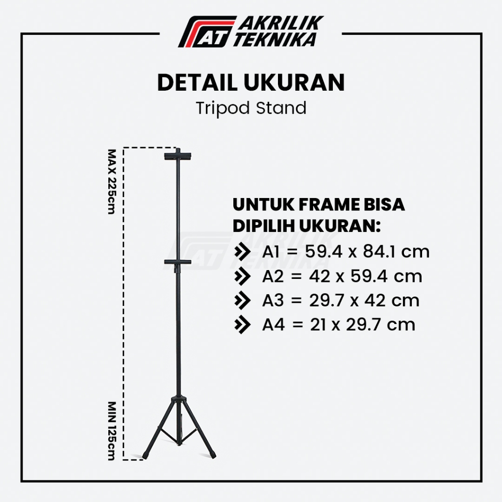 Jual Tripod Stand Banner Display Sisi Tiang Iklan Barcode Akrilik